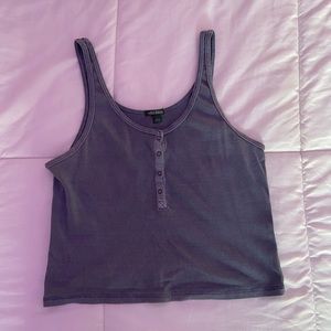 cropped button tank top